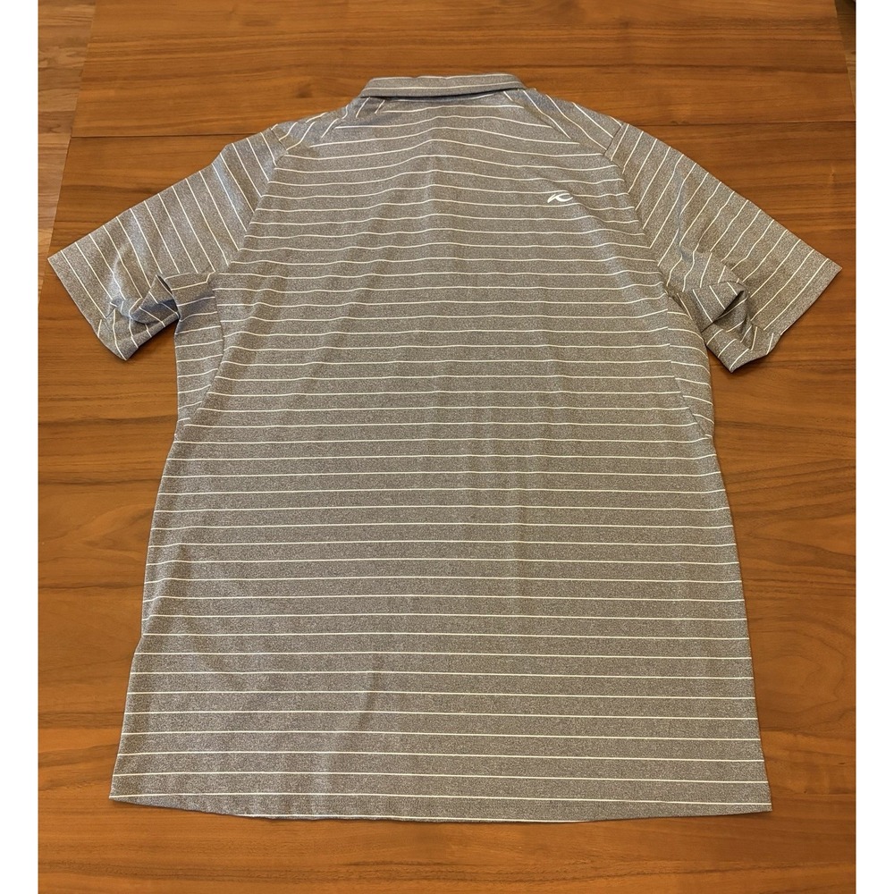 KJUS Golf Polo Shirt Mens 56 2XL Gray White Stripe Soren Stretch Mission Hills - Picture 3 of 14